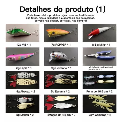 Kit 108 Unidades Iscas Artificiais Pesca Tilapia Peixes Cor Azul