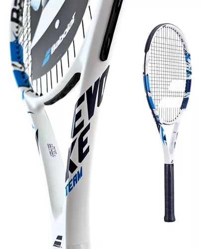 Raquete Tênis Tennis Evoke Team 102 Grafite Fusion C/corda Adulto 270g Cor Azul E Branco