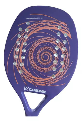 Raquete Beach Tennis Camewin - 50% Carbono 50% Fibra Vidro Cor Vermelha