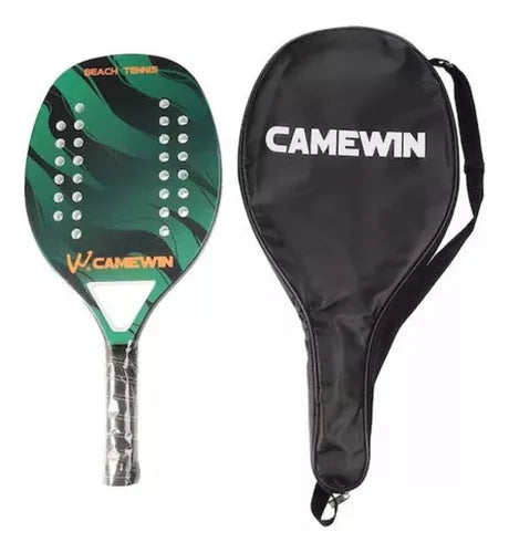 Raquete Beach Tennis Camewin - 50% Carbono 50% Fibra Vidro Cor Vermelha