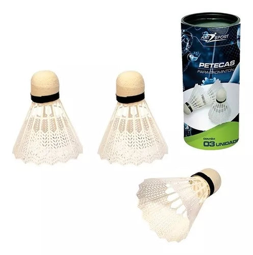 Kit Badminton 2 Raquetes + 3 Petecas C/ Bolsa Kit Completo