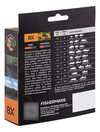 300m 8x - Linha De Pesca Multifilamento Amazônica Fishermans