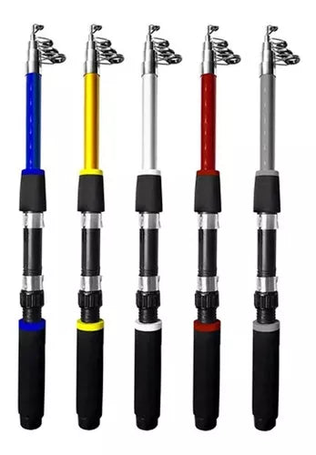 Kit de pesca completo 10kg com 2 varas + 2 molinetes + itens cor azul e amarelo