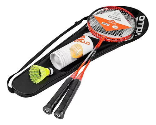 Kit Badminton 2 Raquetes 3 Petecas E Bolsa Vollo