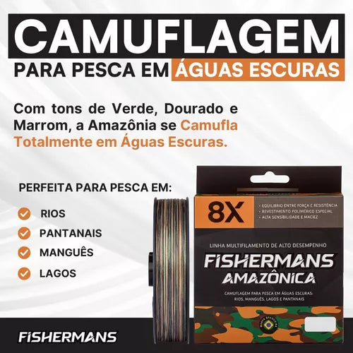 300m 8x - Linha De Pesca Multifilamento Amazônica Fishermans