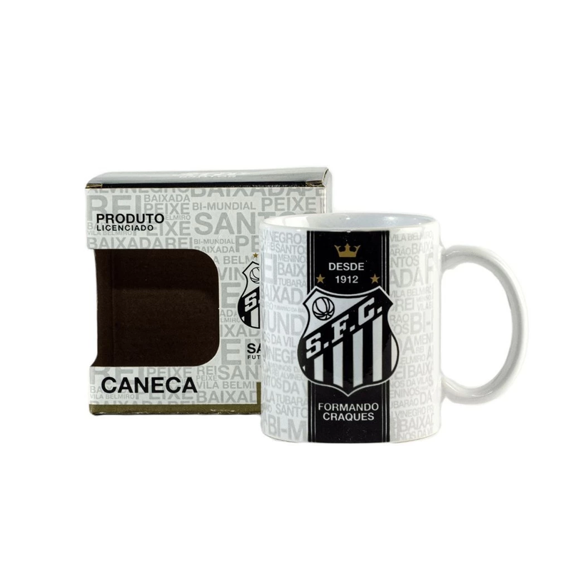 Kit Avental Masculino Preto e Caneca Santos FC