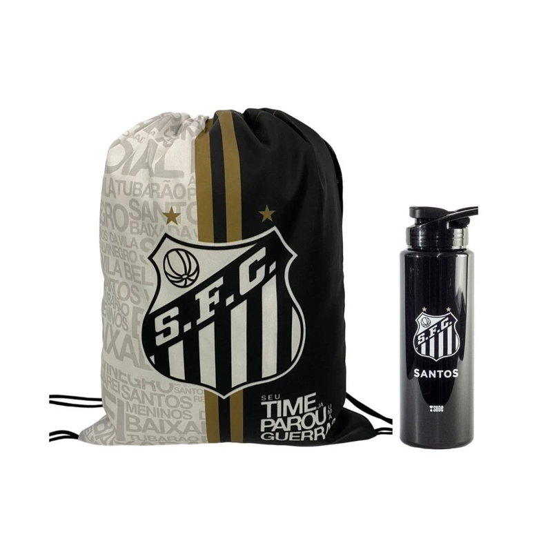 Kit Mochila e Garrafa Santos FC