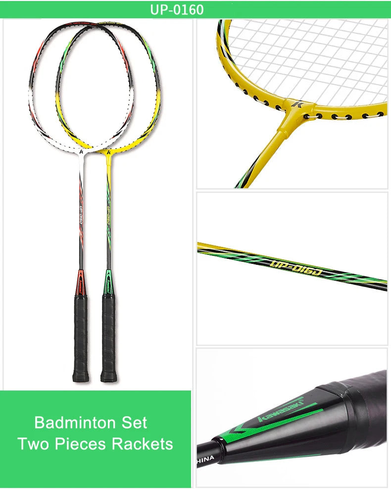 Raquete de Badminton Kawasaki 1U Raquete de badminton com corda UP-0160 com peteca de presente grátis