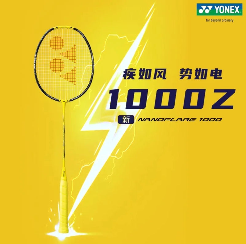 Raquete de Badminton Yonex Ultraleve Fibra de Carbono Flash NF 1000Z Amarelo Tipo de Velocidade Maior Balanço Profissional