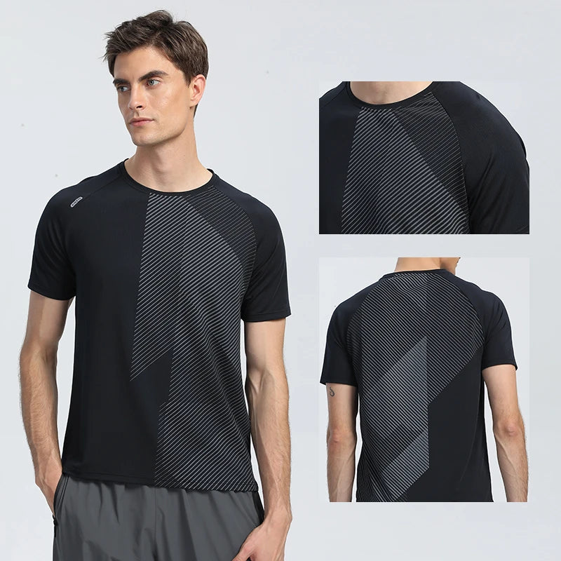 Camiseta Masculina de Secagem Rápida Para Corrida