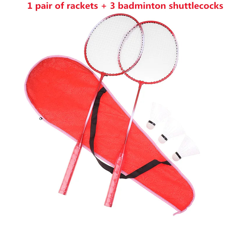 Raquetes De Badminton Peteca E Saco de transporte conjunto duplo conjunto de raquete de badminton esportes de velocidade ao ar livre