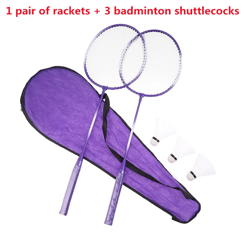 Raquetes De Badminton Peteca E Saco de transporte conjunto duplo conjunto de raquete de badminton esportes de velocidade ao ar livre