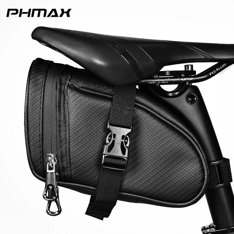 Bolsa de Sela De Bicicleta Reflexiva PHMAX, grande capacidade, à prova d'água