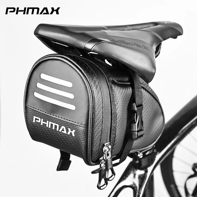 Bolsa de Sela De Bicicleta Reflexiva PHMAX, grande capacidade, à prova d'água