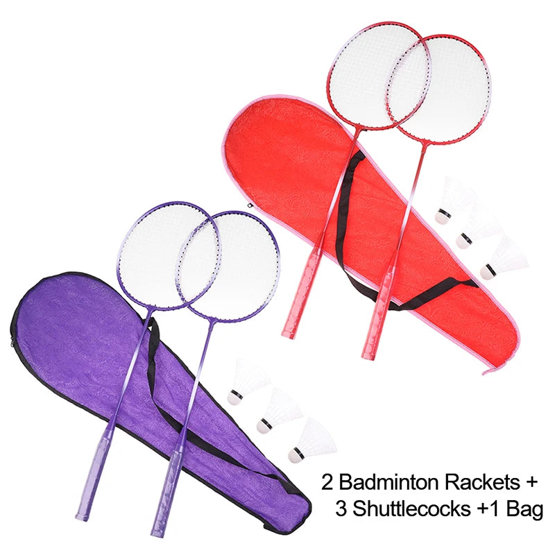 Raquetes De Badminton Peteca E Saco de transporte conjunto duplo conjunto de raquete de badminton esportes de velocidade ao ar livre